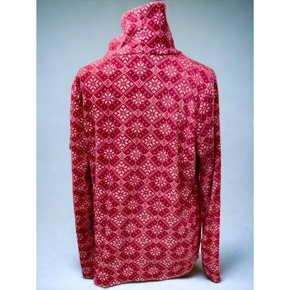 Kim Rogers ladies petite pullover pink turtleneck fleece top fair isle NEW PL - Picture 5 of 10